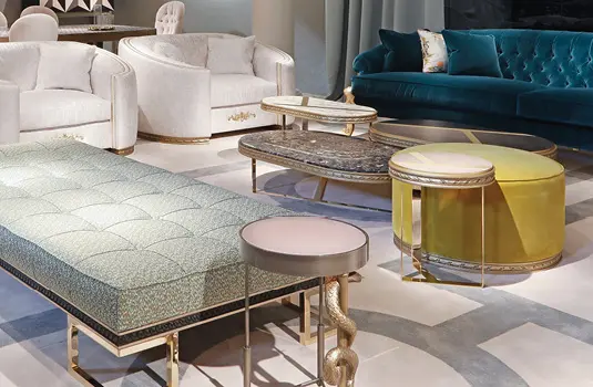 pouf rotondo elegante dettaglio