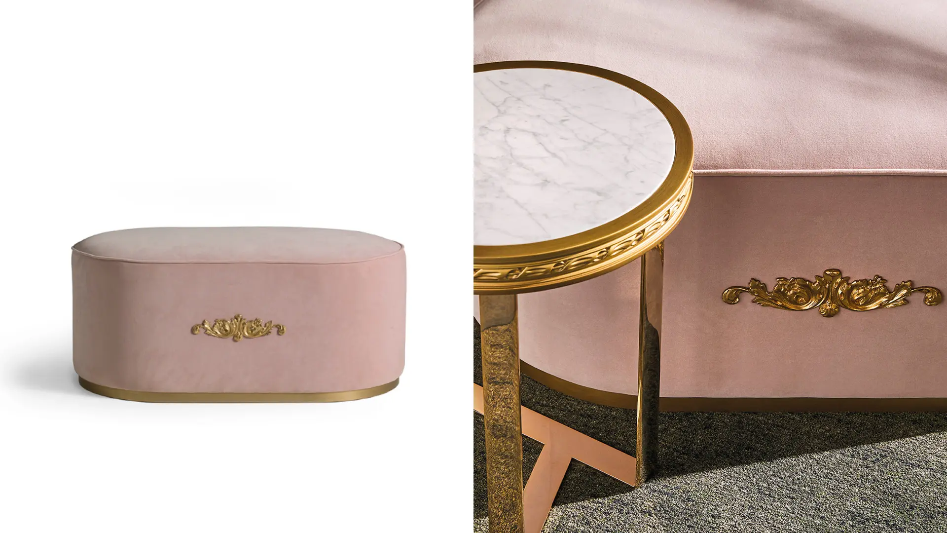 pouf ovale imbottito