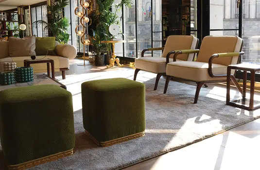 pouf cubo elegante ambiente