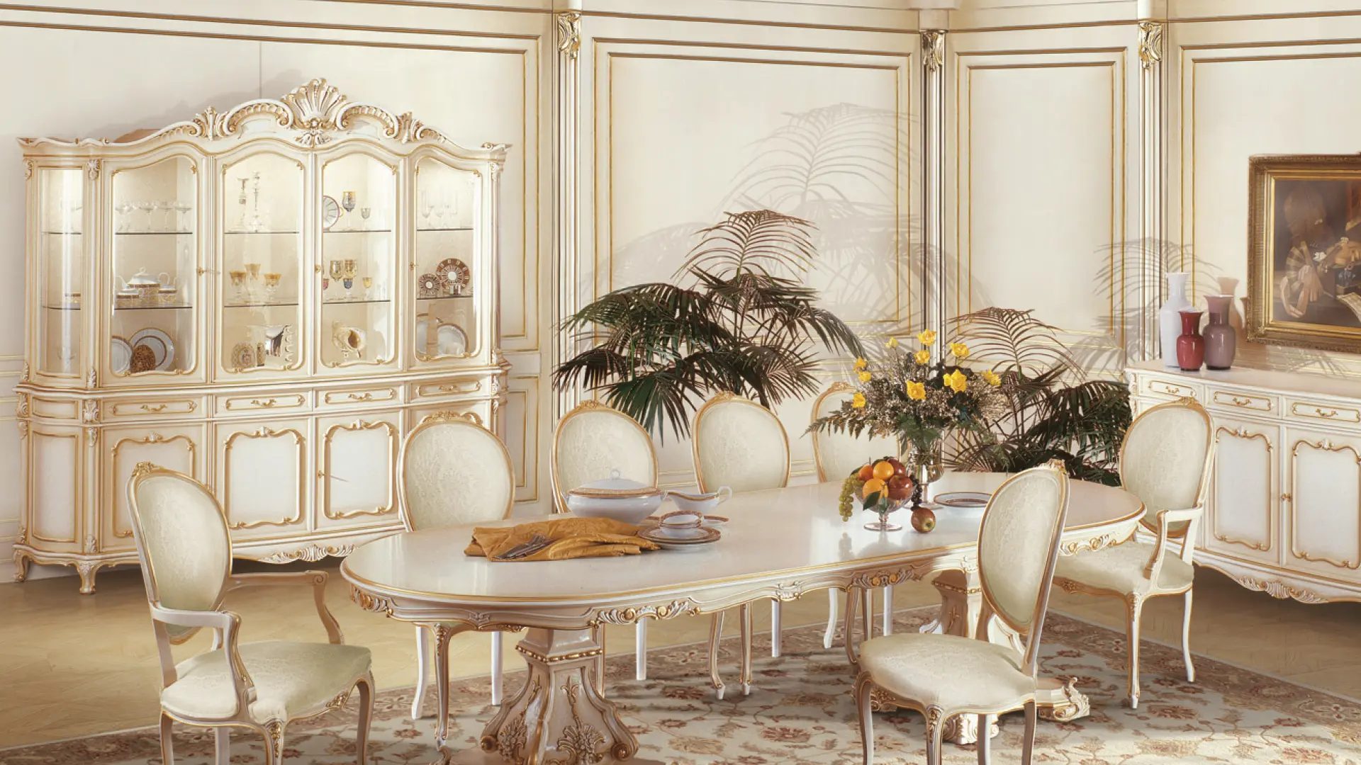 classic boiserie baroque carvings dining room