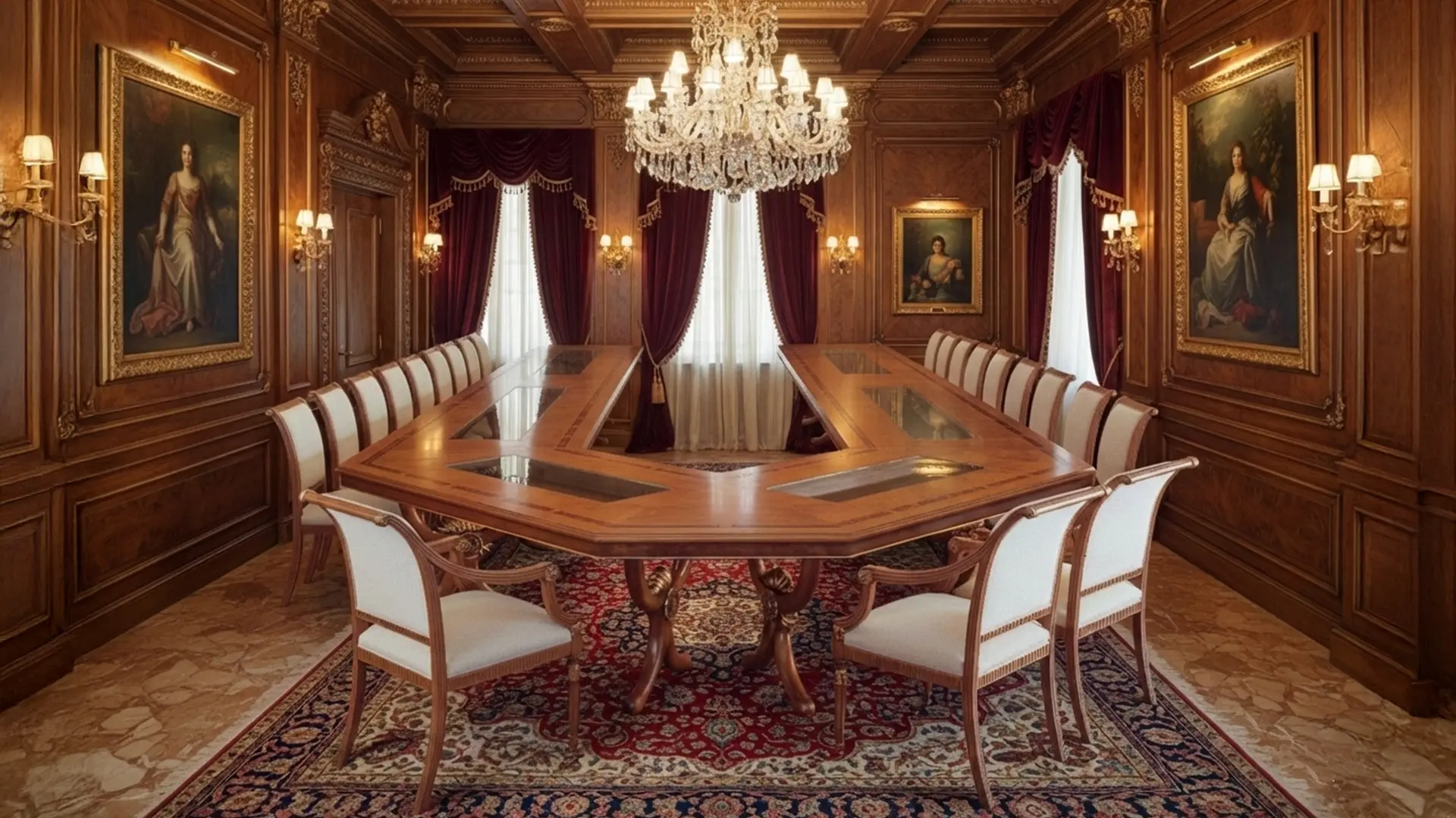 tavolo conferenza a ferro di cavallo