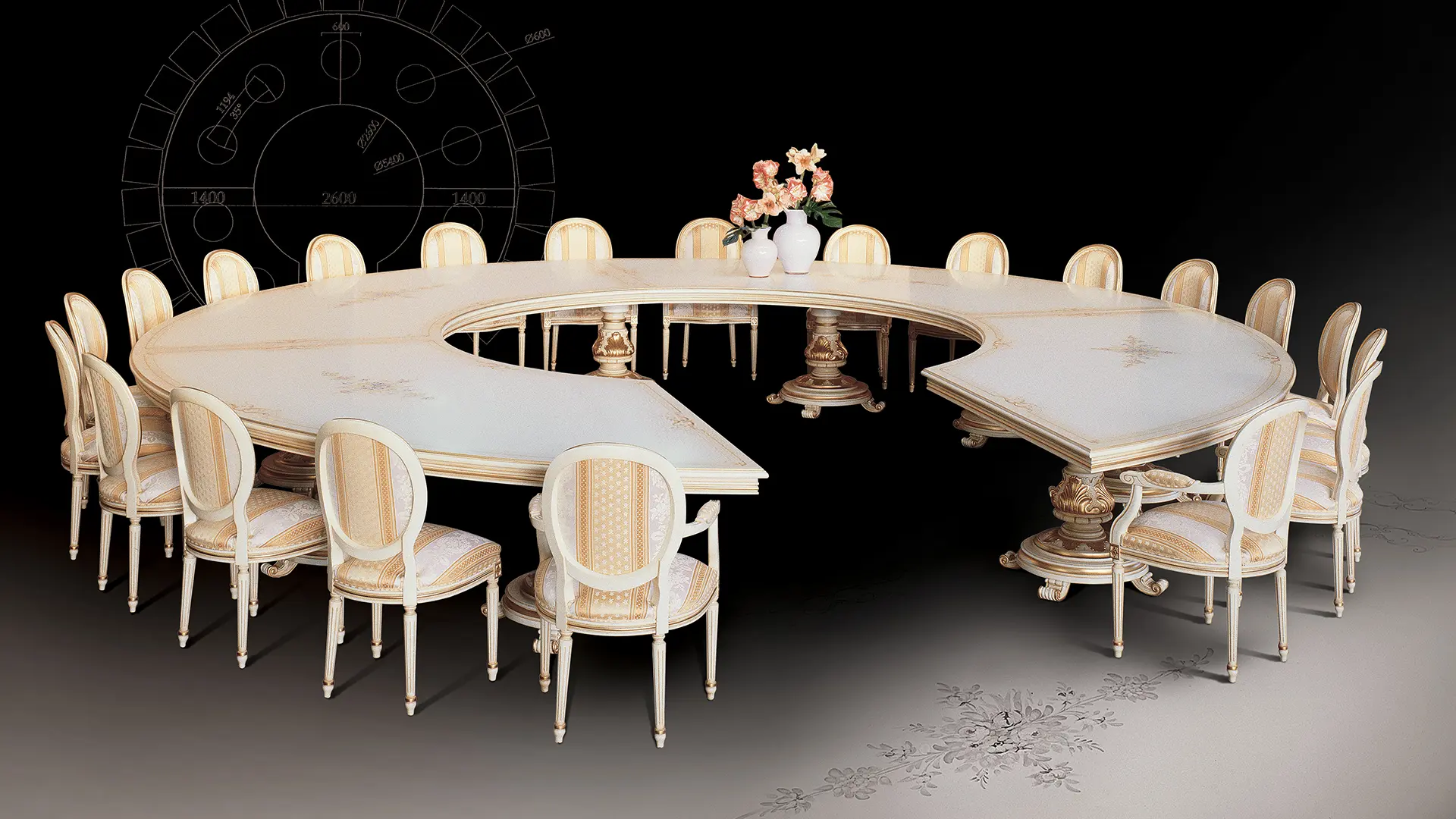 tavolo diametro 5 metri