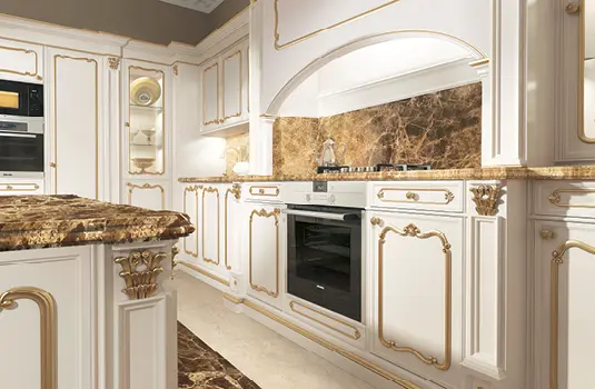 cucina classica intagli barocco dettaglio