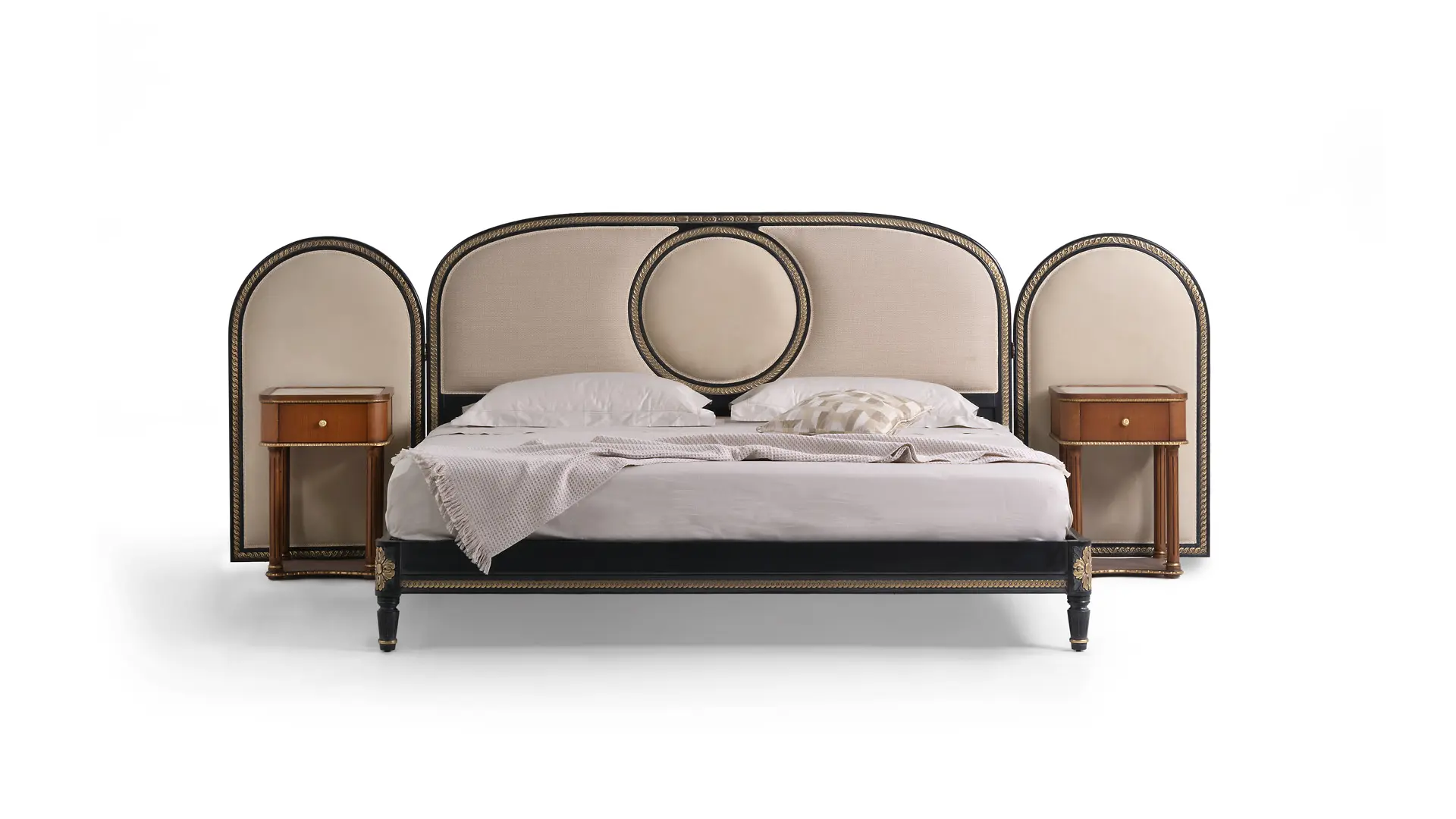 classic bed with panels and night tables